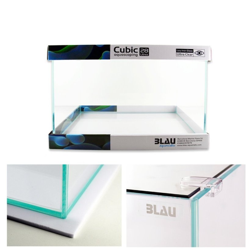 blau cubic aquascaping 40 x 25 x 28 cm 28l ultra clear