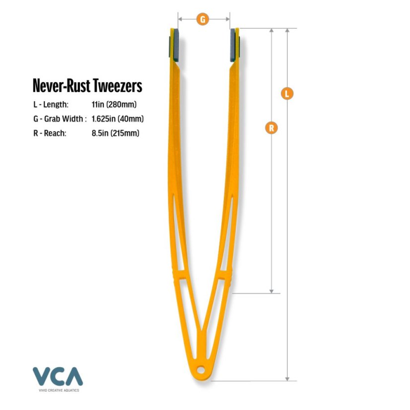 VCA Never-Rust Pęseta Pomarańczowa 28 cm