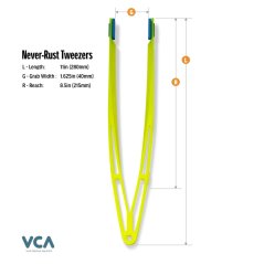 VCA Never-Rust Pinzette UV gelb 28 cm